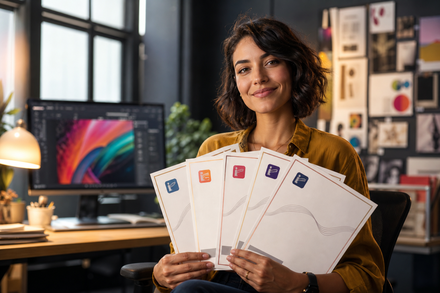 A professional holding multiple Adobe Certified Professional certificates, symbolizing a stacked skill profile and career advancement.